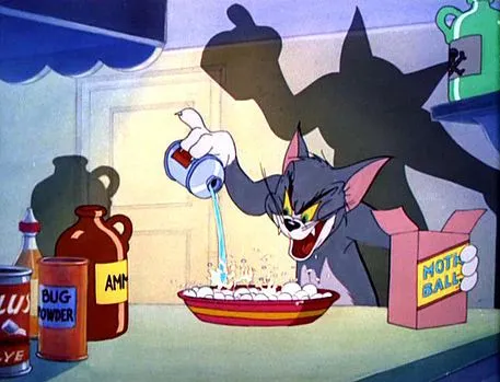 evil Tom pouring stuff 