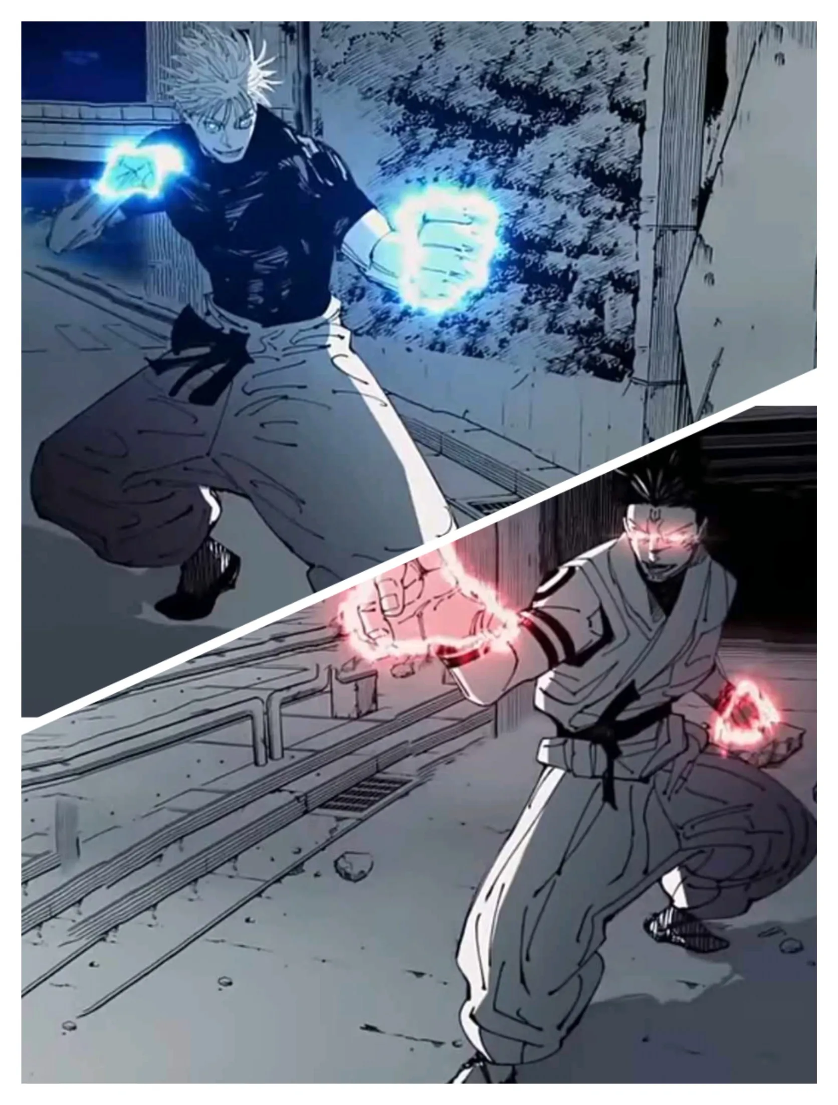 gojo vs sukuna meme template