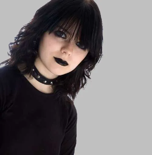 goth girl 500x510 mid gray background 