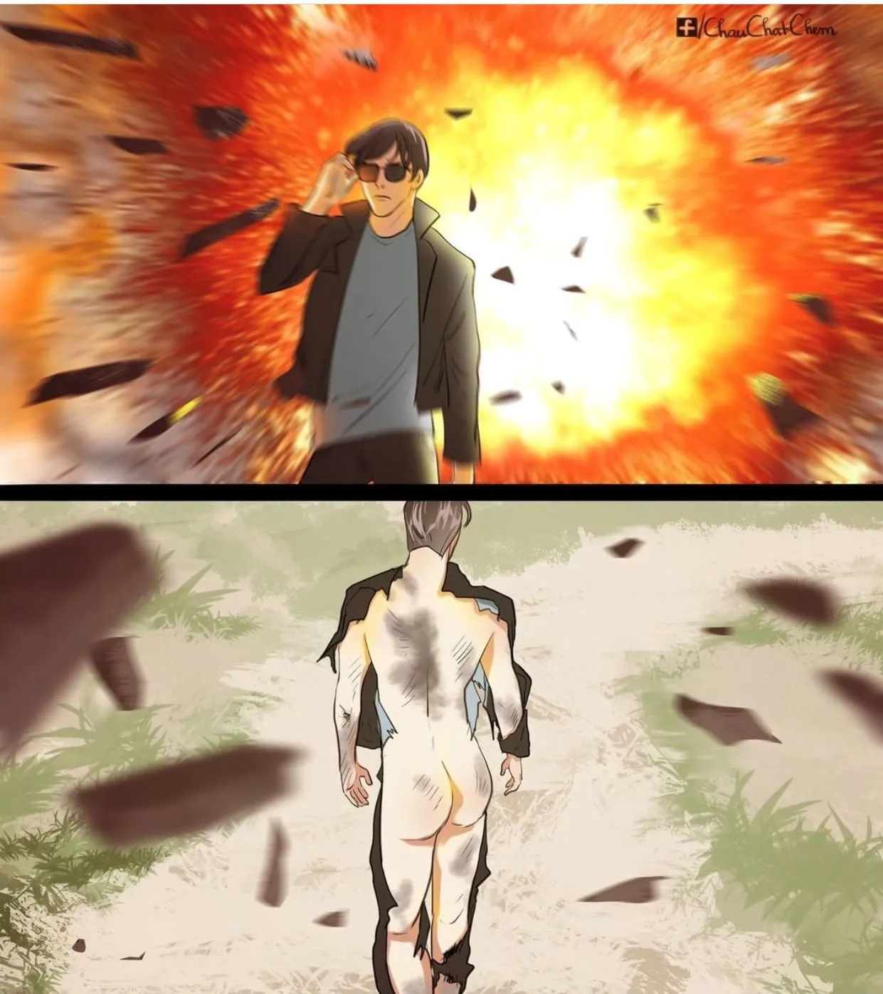 half naked explosion guy 