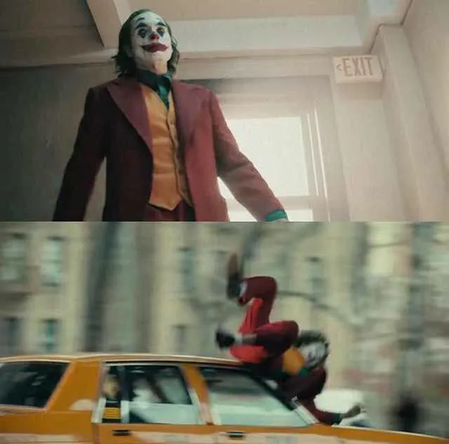 joker getting hit by a car 