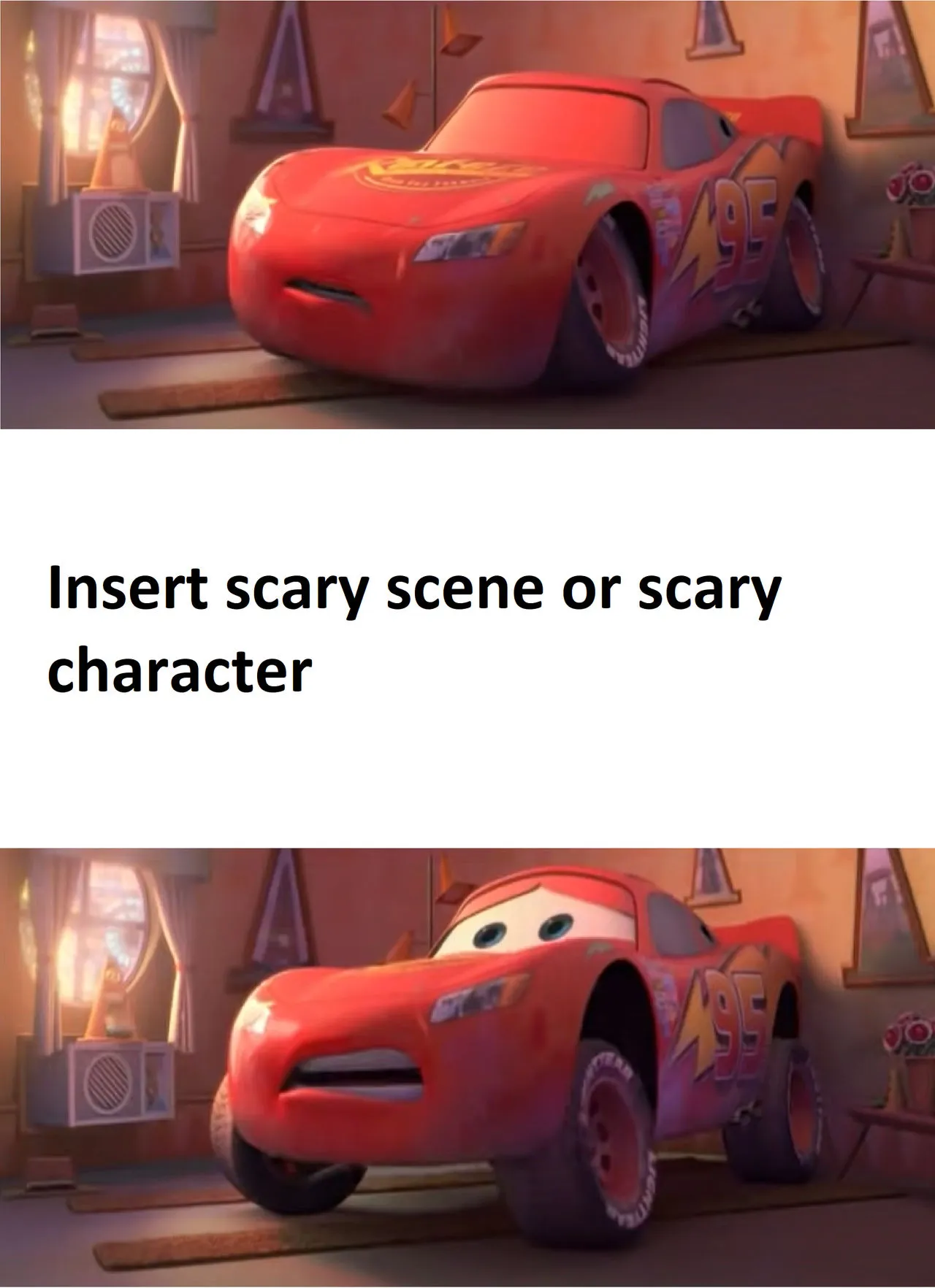 lightning mcqueen having a nightmare 