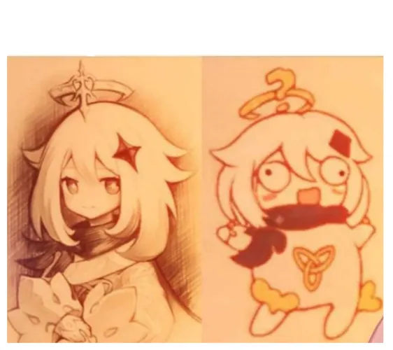 paimon then vs now genshin impact 
