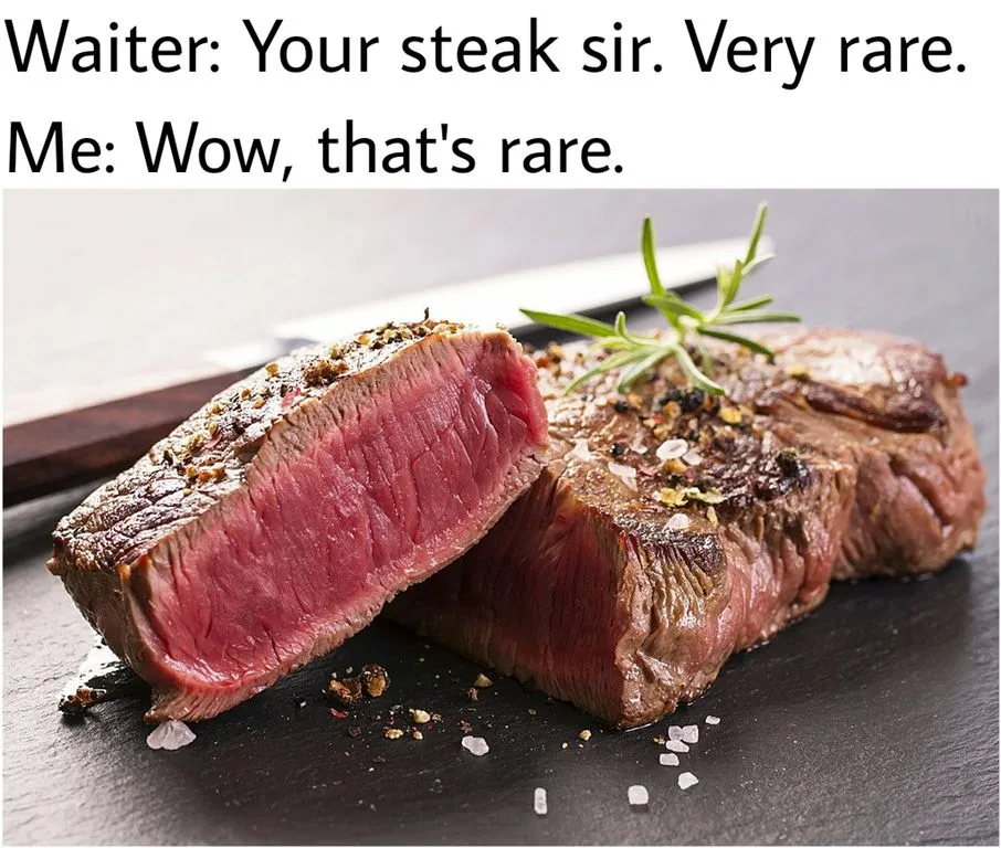 rare steak meme 
