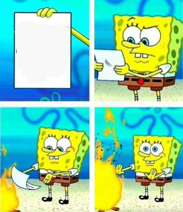 sponge bob letter burning 