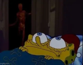 spongebob trying to sleep 