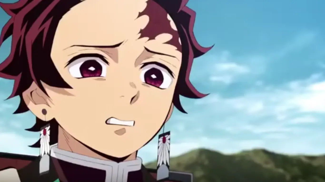 tanjiro looking down on zenitsu 