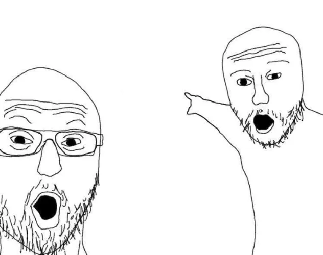 two soyjacks pointing 