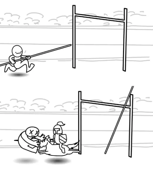 unsuccessful pole vault 
