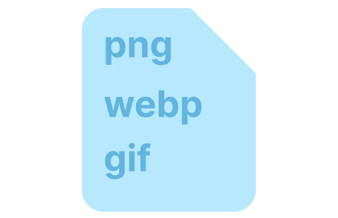 Dateisymbol in den Formaten png, webp, gif