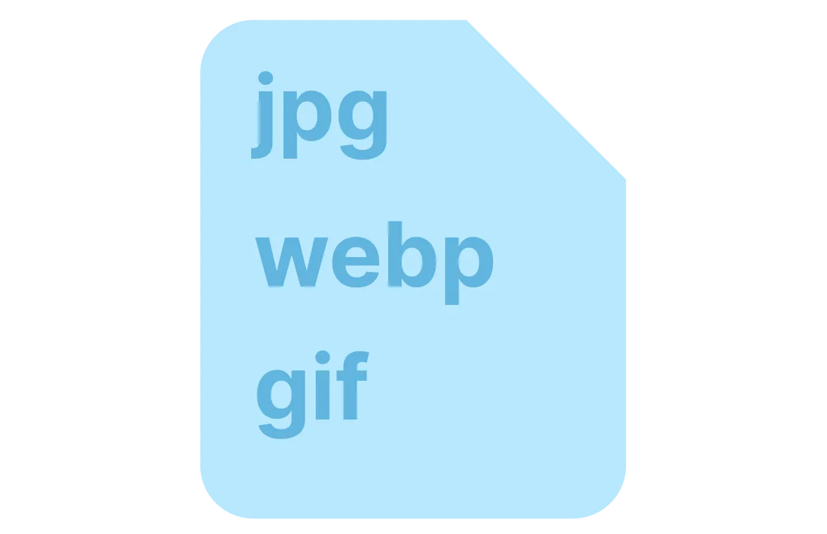 Icône de fichier au format jpg, webp, gif