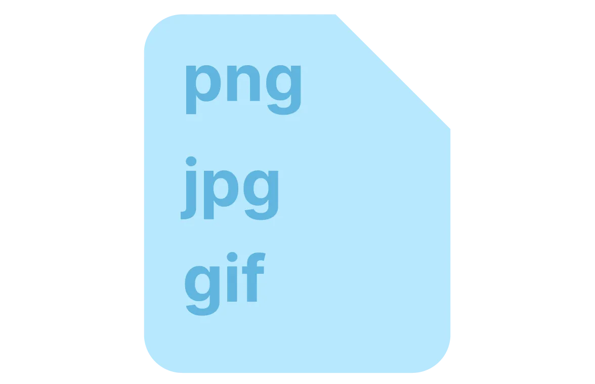 Icône de fichier aux formats jpg, webp, gif